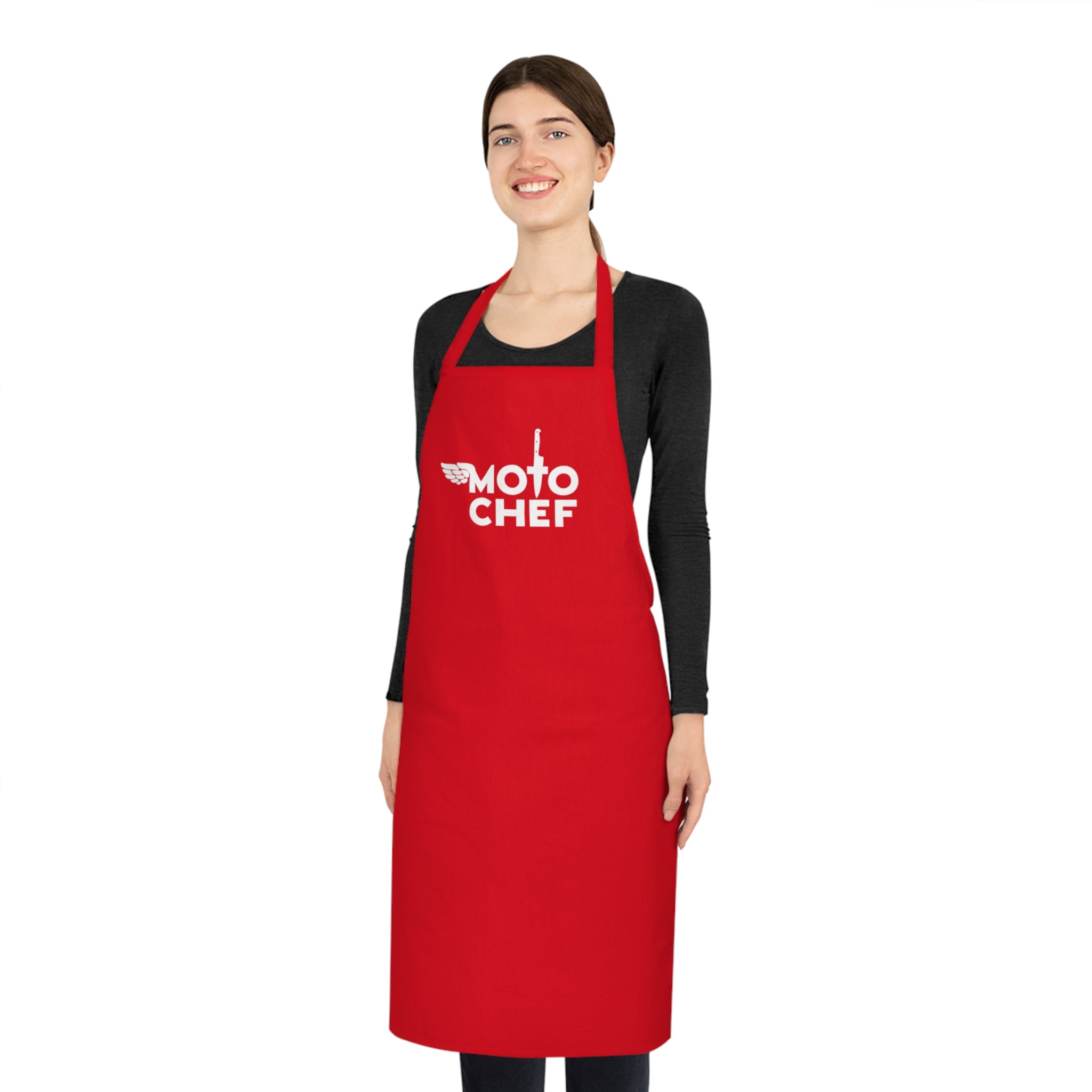 Moto Chef Cotton Apron – Durable Cooking Apron with Motorbike Logo