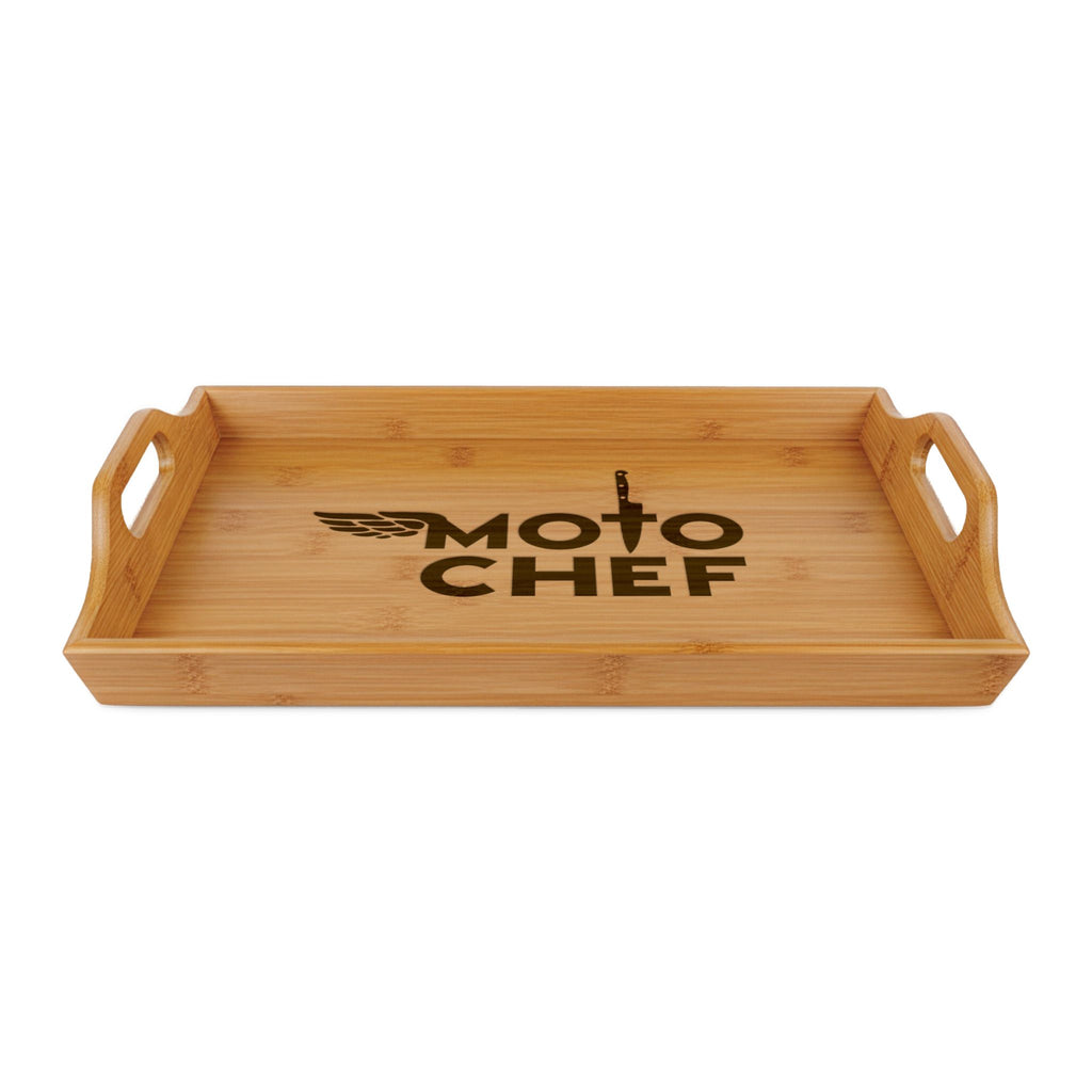 Moto Chef Bamboo Serving Tray — Engraved Wooden Kitchen Tray