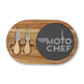Engraved Acacia Charcuterie Board Set — MotoChef Slate Insert & Cheese Tools