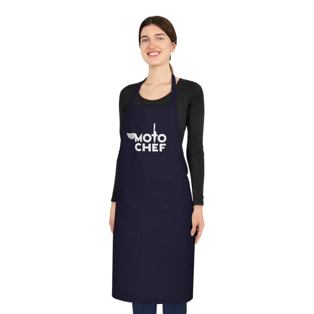 Moto Chef Cotton Apron – Durable Cooking Apron with Motorbike Logo